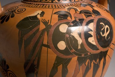 Attic Black-Figure Amphora Depicting Scenes from the Trojan War (detail) by Antimenes Painter